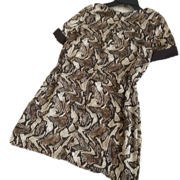 NWT Michael Kors Dress snake print gold logo embossed tie waist belt animal - Picture 8 of 16
